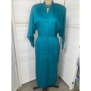 Vintage Rabbit Designs 80’s Secretary Shoulder Pad Shirt Dress Polka Dots Medium